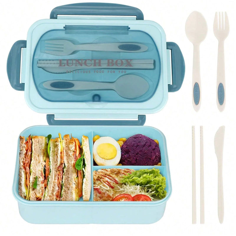 Bento Box Adult Lunch Box, Containers For Adults Men Women With 4 Compartments, Lunchable Food Container Back To School