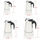 2/4/6/9 Cups Stainless Steel Coffee Maker Moka Pot Espresso Maker Cups Latte Percolator Stove Top Espresso Pot