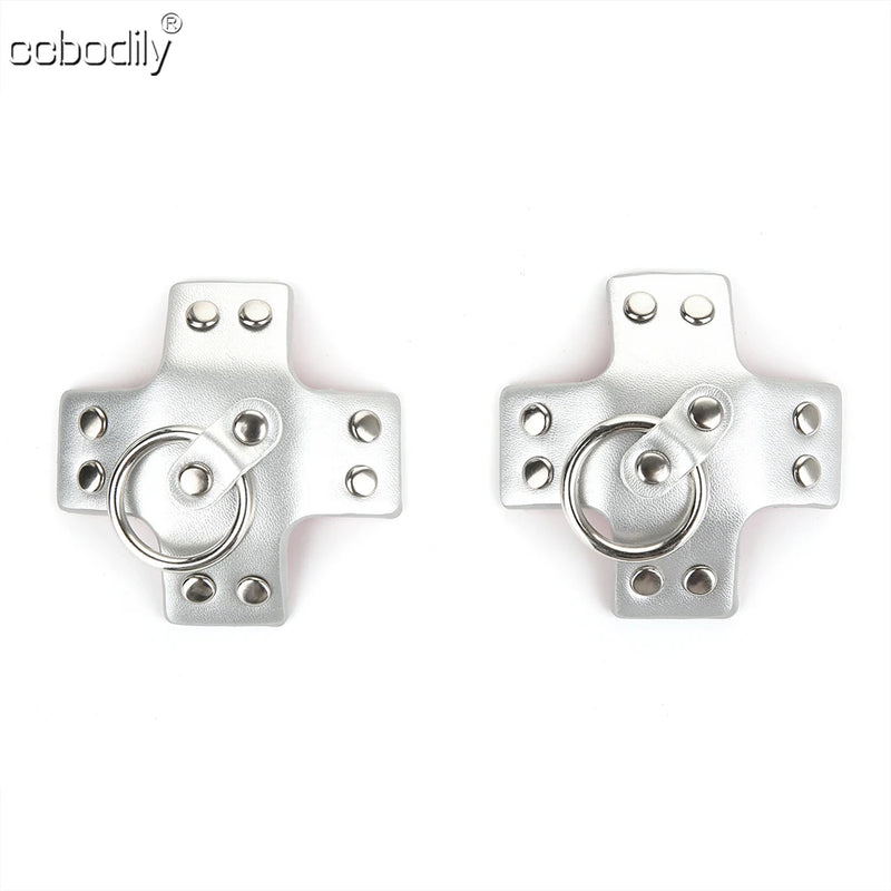 Women 1Pair Sexy Leather Cross Nipple Cover Reusable Breast Stickers Self Adhesive Nipple Pasties Nipple Covers Bra Accessories