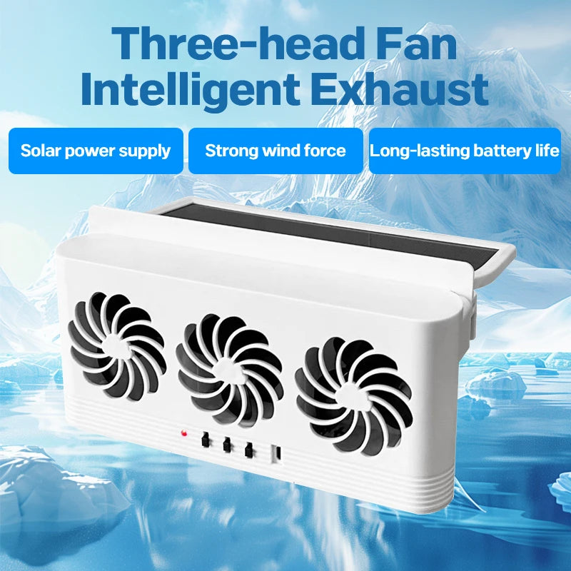 Automobile Exhaust Fan Heat Dissipation Smoke Exhaust Oxygen Cycle Intelligent Tri-Mode Exhaust Fan Automobile Supplies