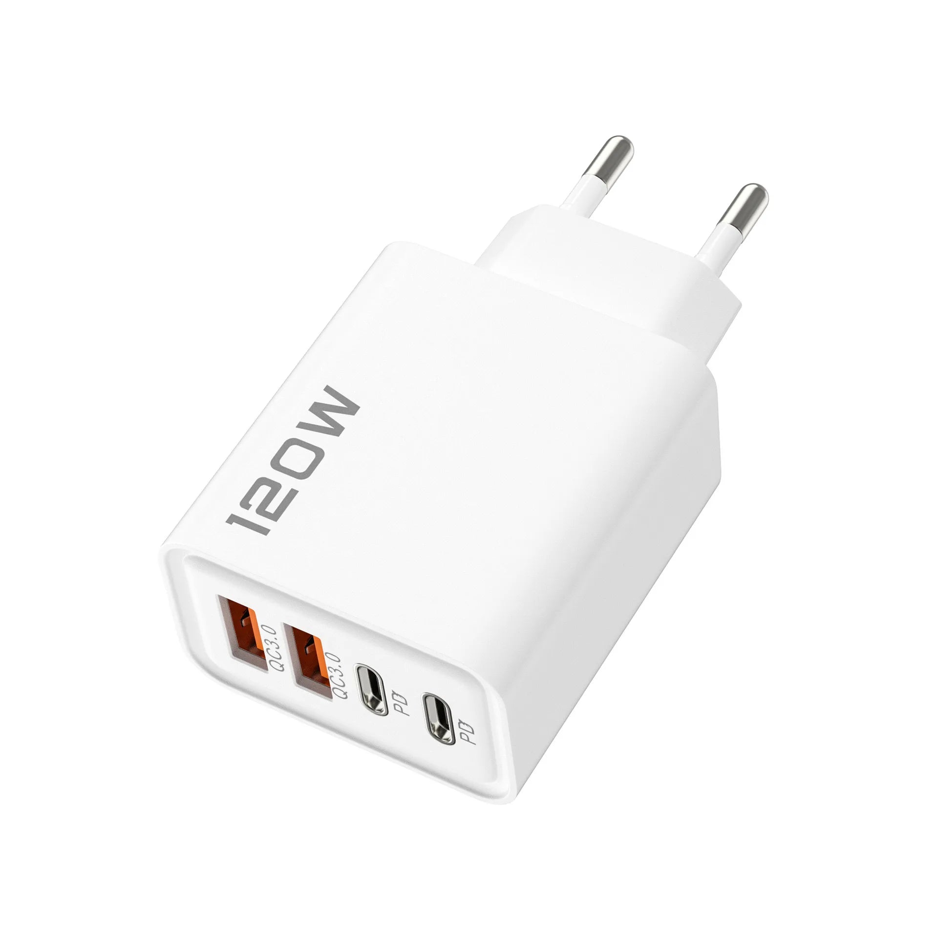 4 Port 120W Fast USB C Charger Wall Adapter 10A Type C Data Cable For iPhone Samsung Xiaomi Huawei Phone EU US UK USB Charger