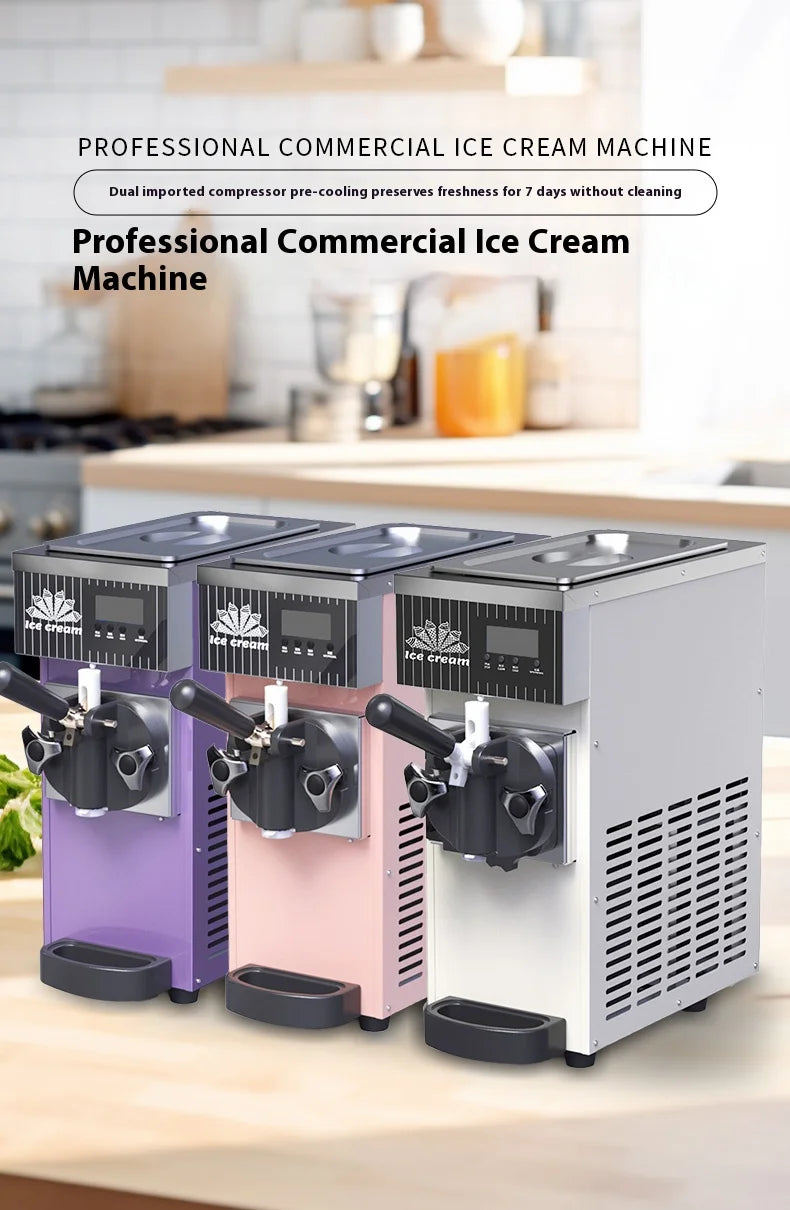 1Flavor Ice Cream Machine Commercial,Fully Automatic Soft Serve Maker with Digital Display, One TouchOperation for Home&Business