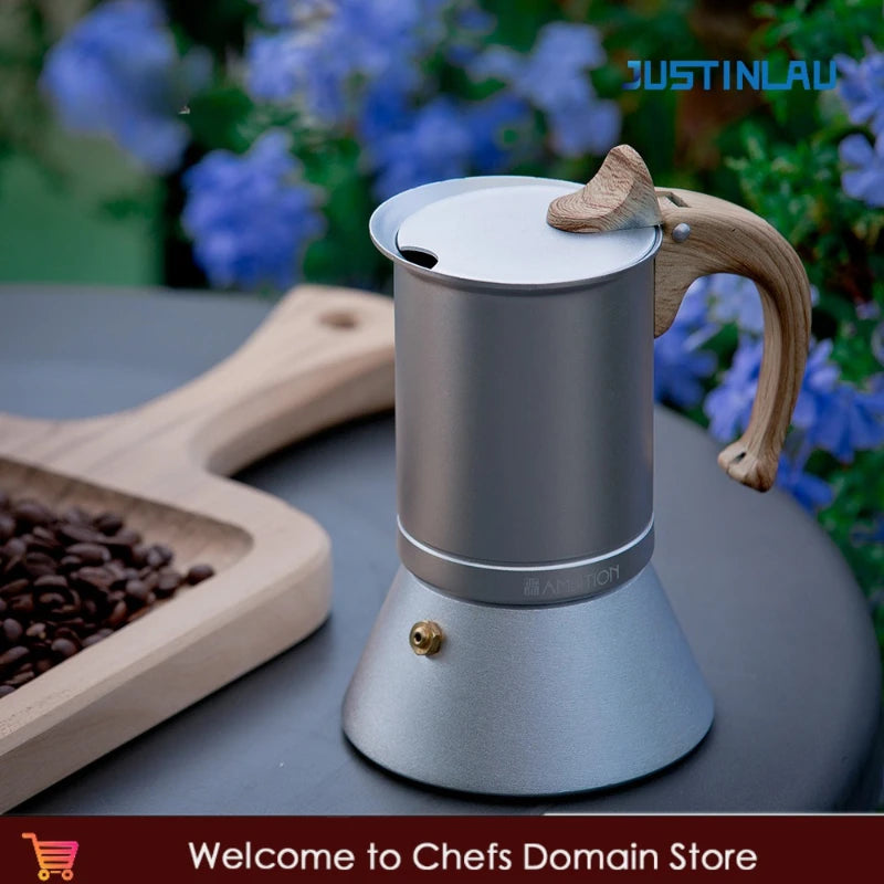 JUSTINLAU 3/6 Cups Italian Moka Coffee Maker Pot Aluminum Coffee Pot for Kitchen Mocha Espresso Latte Stovetop Filter Barista