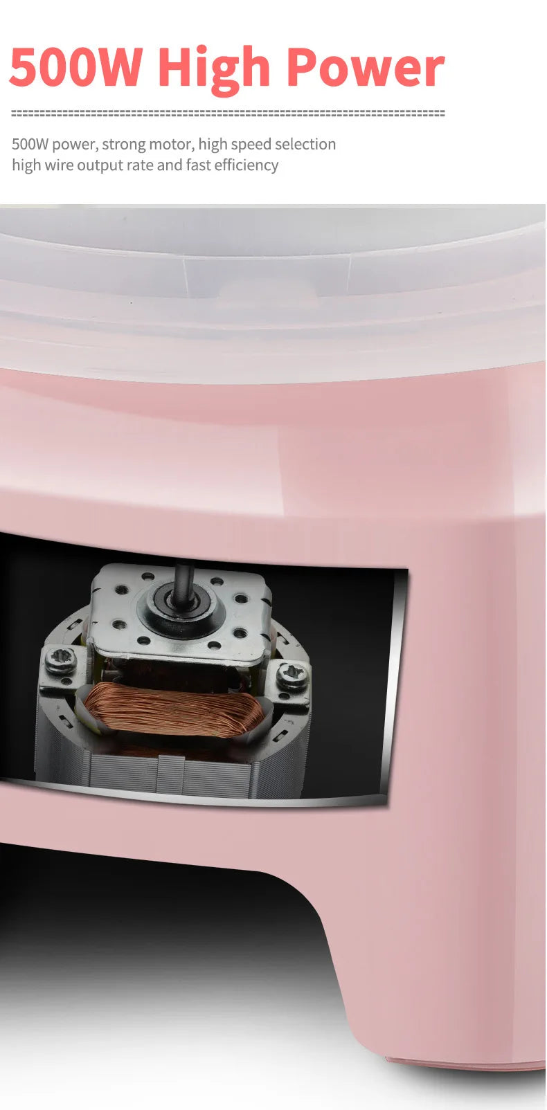 SOKANY 520 Automatic Mini Cotton Candy Maker for Kids, Small Electric Candy Floss Machine