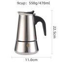 Coffee Maker Pot Moka Coffee Maker Stainless Steel 2/4/6/9 Cups Mocha Espresso Latte Stovetop Filter Coffee Pot for Kitchen