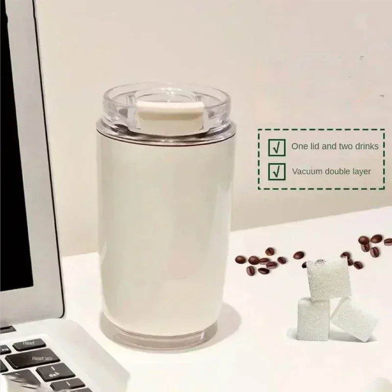 Tumbler Thermos Mug Milky White Coffee Mug Car Thermos Water Bottle Travel Stainless Steel Vacuum Bottle Drinking Jug