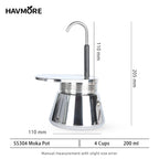 1 2 4Cups Espresso Coffee Maker Stainless Steel Mini Moka Pot With Unique Design