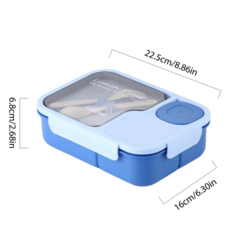 Bento Lunch Box For Kids Girls Cartoon Students Kawaii Cute Heated 3 Grid Sandwich Snack Food Box Special Canteen Food Storage