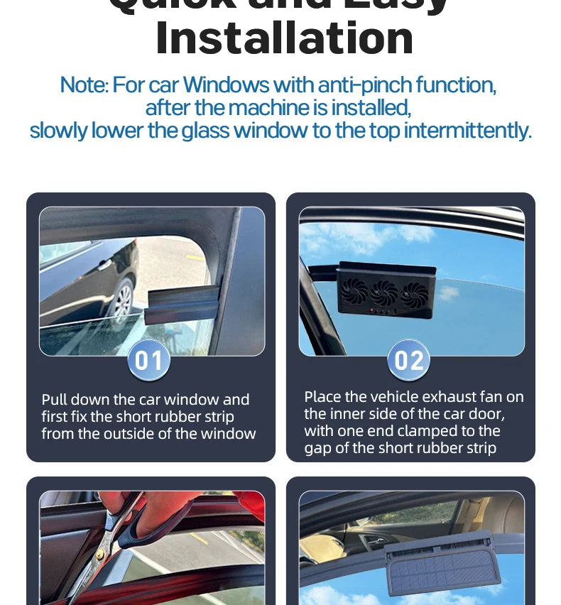Automobile Exhaust Fan Heat Dissipation Smoke Exhaust Oxygen Cycle Intelligent Tri-Mode Exhaust Fan Automobile Supplies
