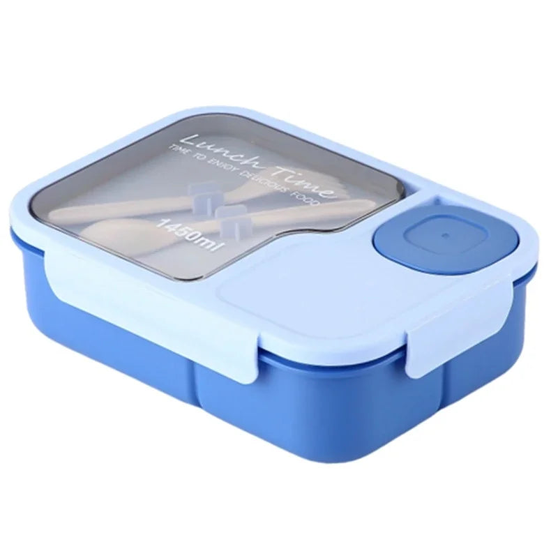 Bento Lunch Box For Kids Girls Cartoon Students Kawaii Cute Heated 3 Grid Sandwich Snack Food Box Special Canteen Food Storage