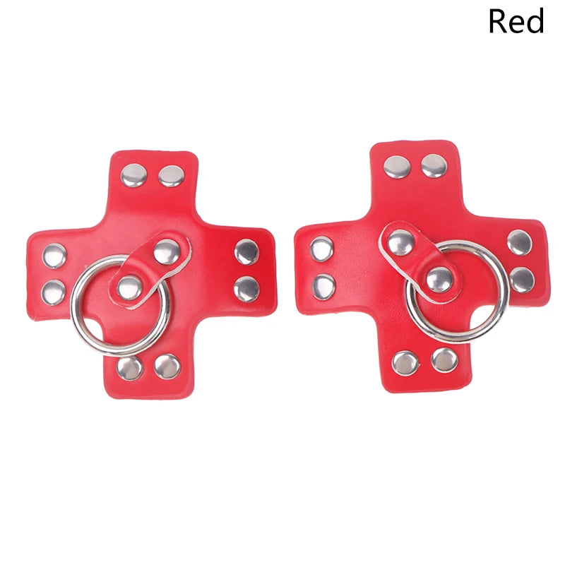 Women 1Pair Sexy Leather Cross Nipple Cover Reusable Breast Stickers Self Adhesive Nipple Pasties Nipple Covers Bra AccessoriesW