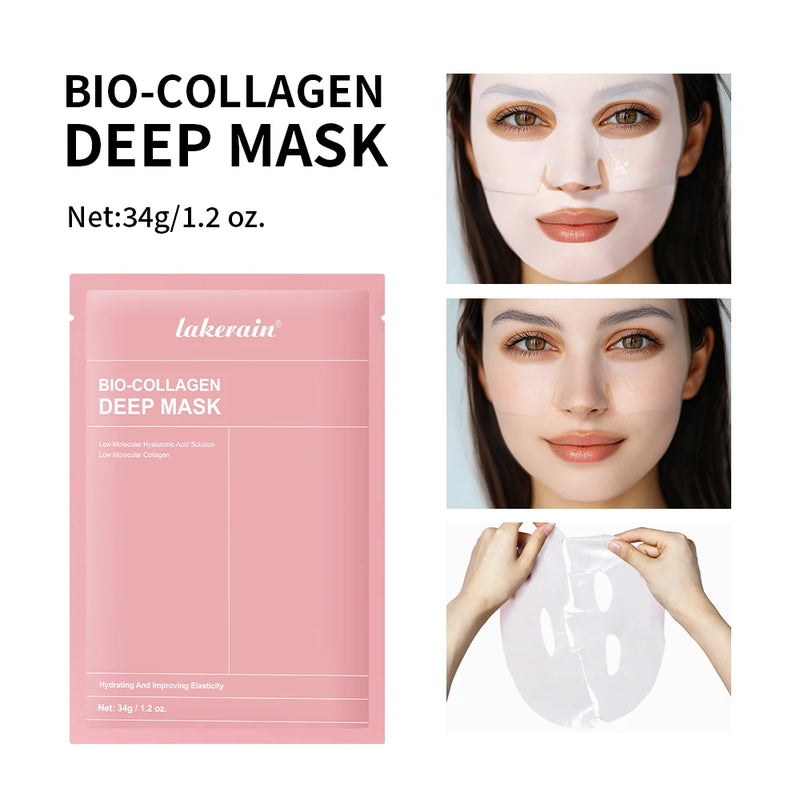Bio-Collagen Real Deep Mask, Hydrating Overnight Hydrogel Mask, Pore Minimizing, Elasticity Improvement