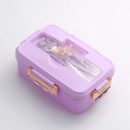 Bento Lunch Box for Kids Girls Cartoon Students Kawaii Cute Dinosaur Heated 3 Grid Sandwich Snack Food Box Special Canteen