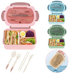 Bento Box Adult Lunch Box, Containers For Adults Men Women With 4 Compartments, Lunchable Food Container Back To School