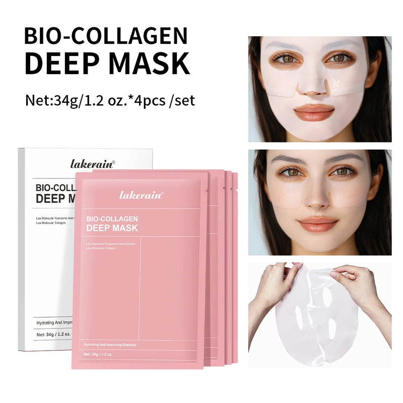 Bio-Collagen Real Deep Mask, Hydrating Overnight Hydrogel Mask, Pore Minimizing, Elasticity Improvement