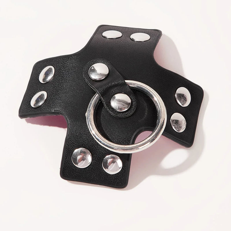 Women 1Pair Sexy Leather Cross Nipple Cover Reusable Breast Stickers Self Adhesive Nipple Pasties Nipple Covers Bra Accessories