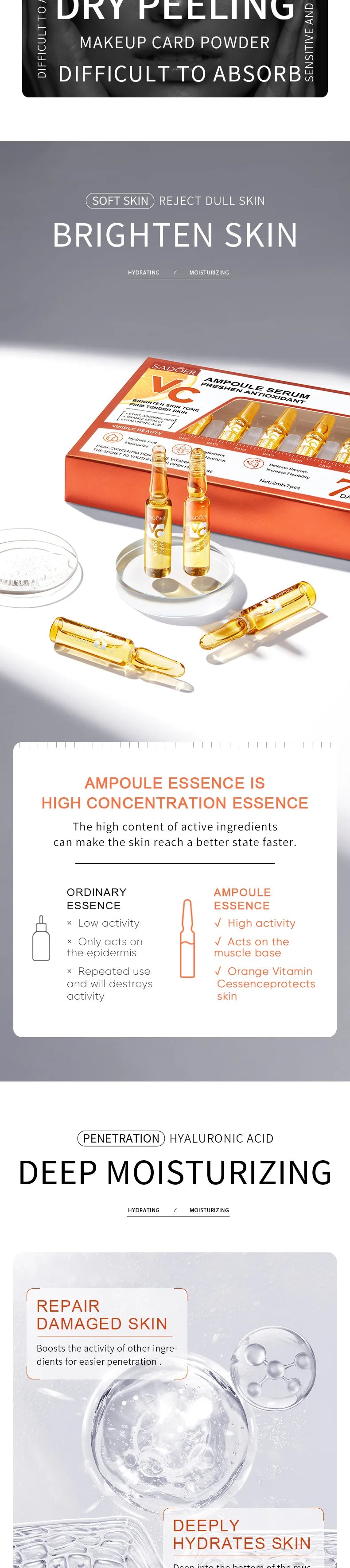 Vitamin C Serum for Face Moisturizing Activate Collagen Regeneration, Firming and Brightening Skin Care