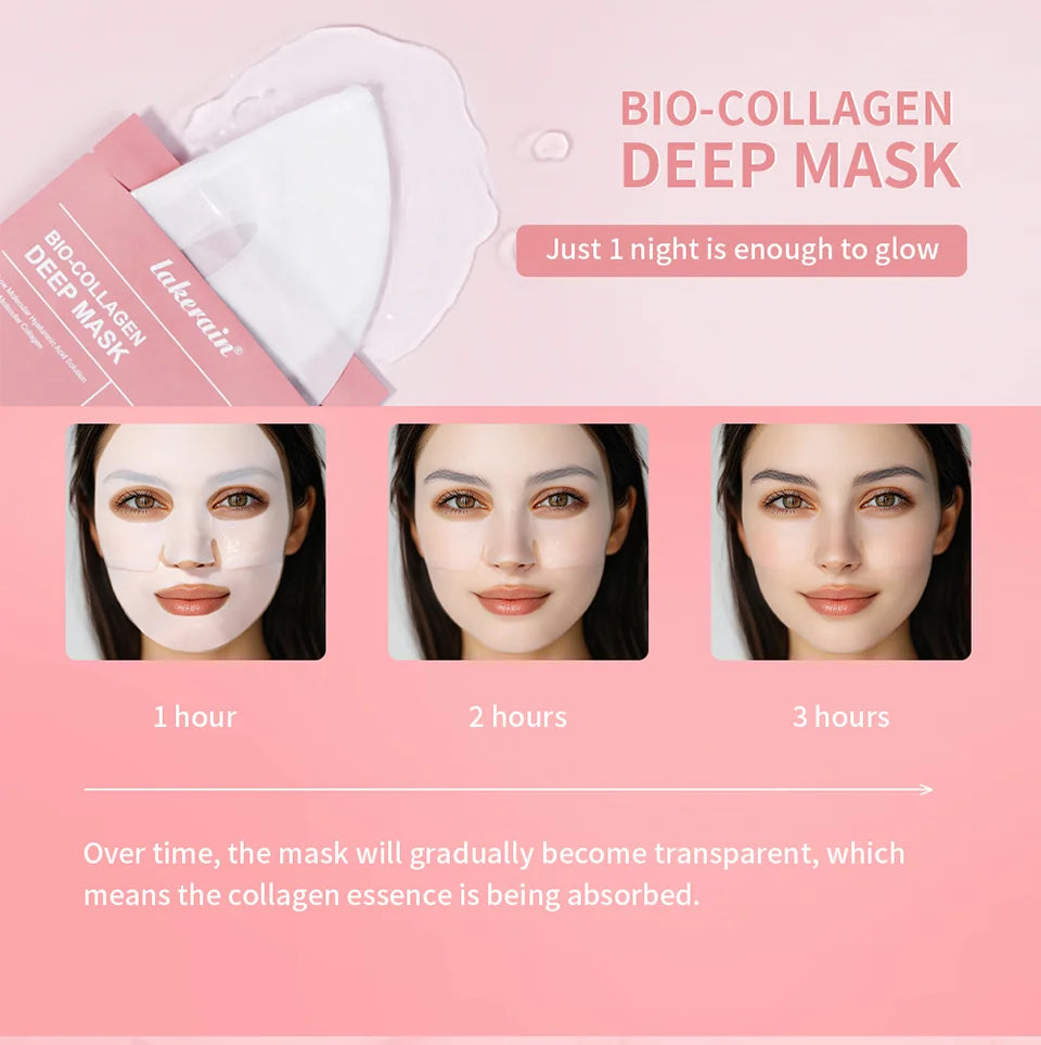 12pcs Bio-Collagen Real Deep Mask Elasticity Improvement Brighten Skin Pore Minimizing Firming Radiance Anti-Aging Skincare