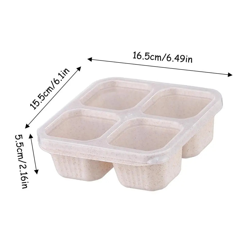 Bento Snack Boxes | Meal Prep Container 4-Section | With Lid 4-Compartment Lunchable Container Reusable For Desserts Nuts