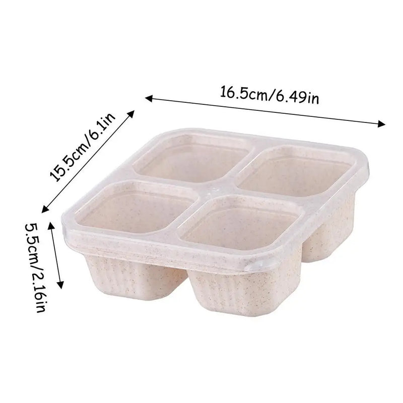 Bento Snack Boxes | Meal Prep Container 4-Section | With Lid 4-Compartment Lunchable Container Reusable For Desserts Nuts