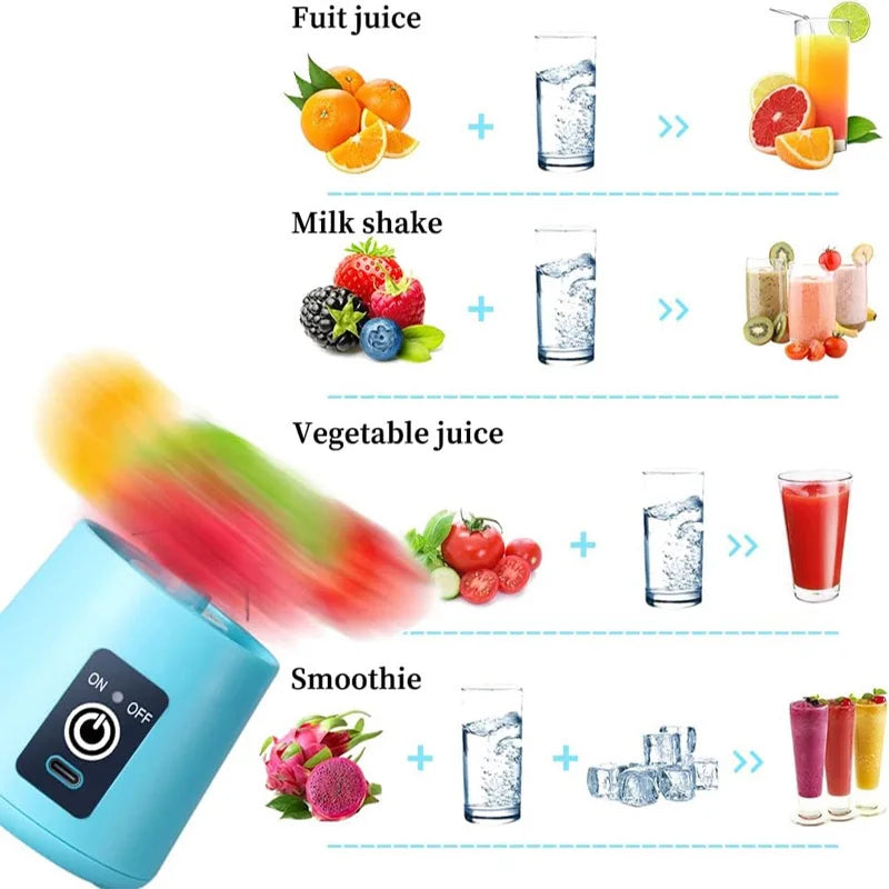 Smoothie Machine Electric Household Juice Maker Wireless Rechargeable Usb Mini Hand Portable Fruit Blender