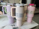 40 oz tumbler with handle and straw | Cup holder for travel | Insulated stainless steel cup | BPA- free |