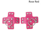 Women 1Pair Sexy Leather Cross Nipple Cover Reusable Breast Stickers Self Adhesive Nipple Pasties Nipple Covers Bra AccessoriesW
