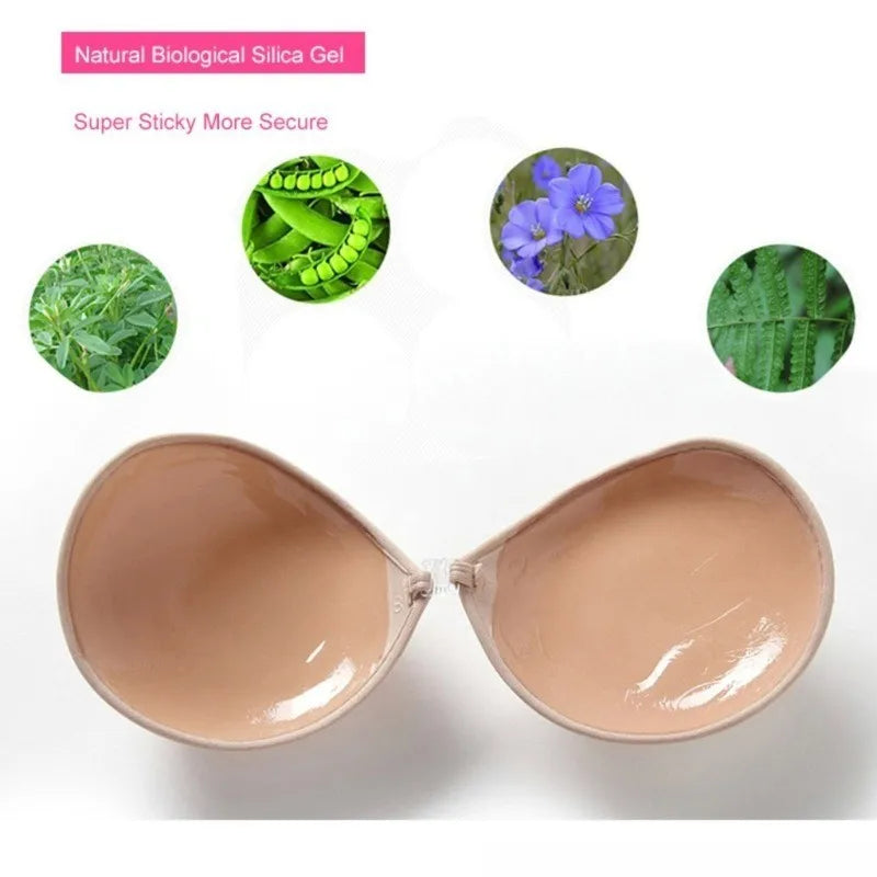Reusable Nipple Tape Nipple Stickers Seamless Nipple Cover Strapless Silicon Bra Gathered Adhesive Bra