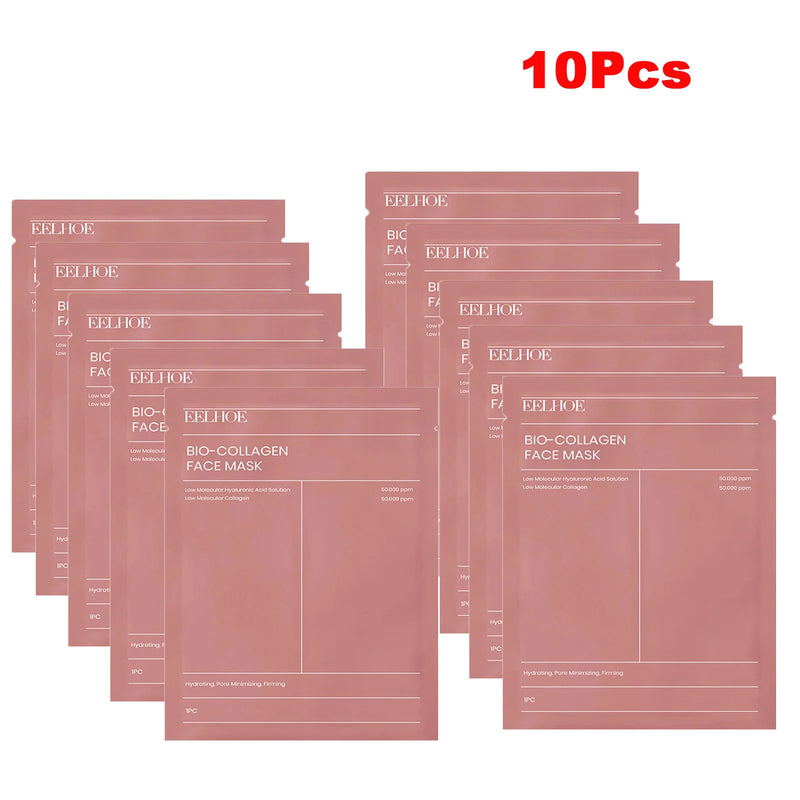 1/5/10/15Pc Bio Collagen Face Mask Deep Hydration Shrink Pores Brightening Refreshing Overnight Mask Moisturizing Face Skin Care