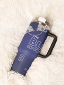 Coconut Berry Energy Drink Tumbler with Stainless Steel Straw, 40 oz, White,yellow,orange,red