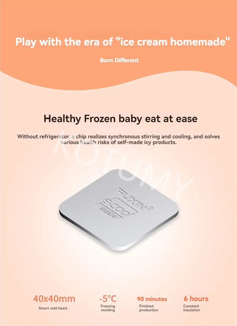 500ml Automatic Italian Ice Cream Machine Maker Mini Roll Soft Serve Hard Household Full Sorbet Fruit Dessert 220V