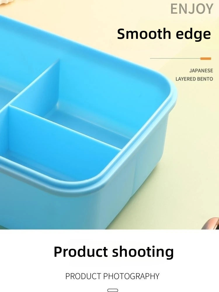 Bento Lunch Box for Kids Girls Cartoon Students Kawaii Cute Dinosaur Heated 3 Grid Sandwich Snack Food Box Special Canteen