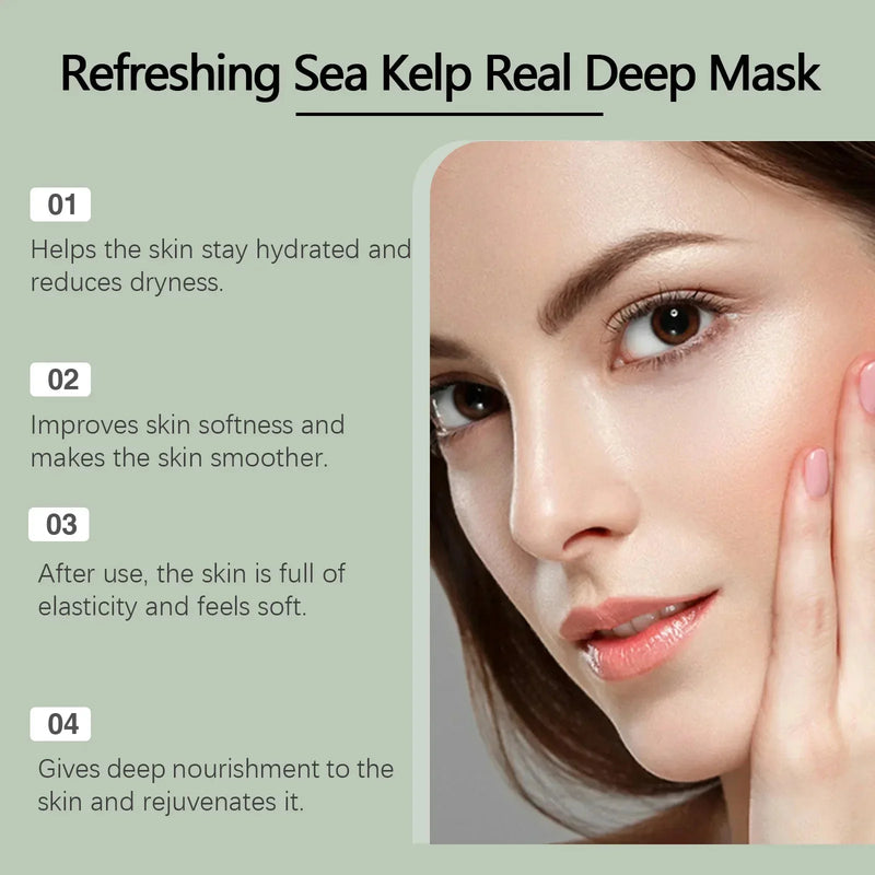 Bio-Collagen Sea Kelp Real Deep Mask Anti-Wrinkle Lifting Mask Hydrolyzed Collagen Collagen Reverse Filming Volume PeelOff Mask