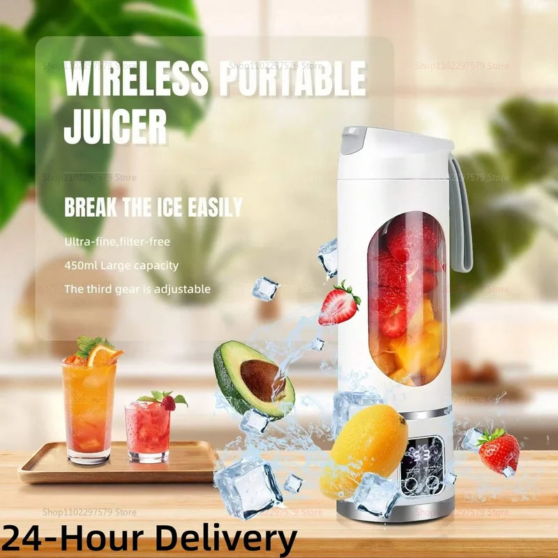 Portable Mini Electric Blender USB Rechargeable Smoothie Juicer Milkshake Maker For Fresh Fruit Orange Juice And On-The-Go Use