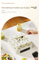 220V Automatic Yogurt Maker with 9 Jars, Perfect for Homemade Pickles, Natto, and Sake, Large Capacity A