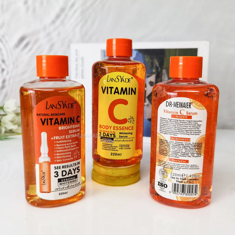 Vitamin C AHA Essence Original liquid Face Serum Brightning Moisturizing Turmeric Repairing Anti Aging Lifting Skin Care 220ml