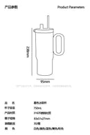 Large Capacity High Aesthetic Straw Water Bottle Couple Water Cup Girlfriend Gift Double Wall Insulated Stainless Steel Tumbler