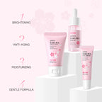 3pcs/set LAIKOU Vitamin C 24K Golden Sakura Skin Care Sets Face Cream Serum Eye Cream Moisturizing Anti Wrinkles Face Care Kit