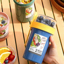 Bento Lunch Box Salad Oatmeal Breakfast Double Cup Cereal Nut Yogurt Container Set with Dressing Holder Fork Meal Preparation