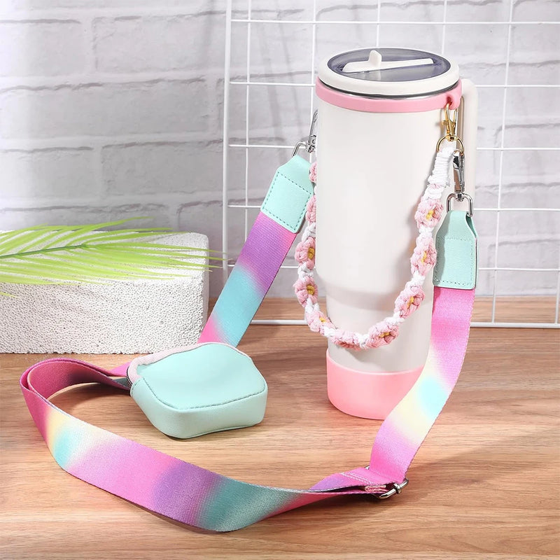 4Pcs Colorful Accessories Set for Stanley 30oz 40oz Tumbler Cup  Holder with Strap, Water Bottle Handle Strap Carrier Boot