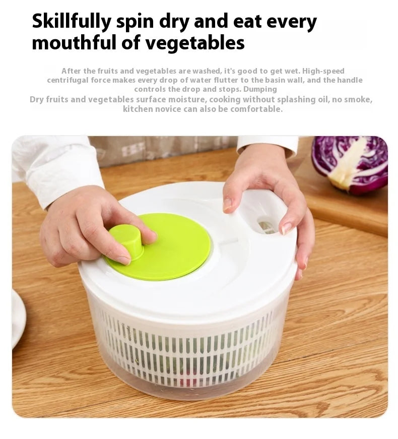 Multifunctional Household Manual Vegetable Dehydrator - Salad Spinner with Fruit, Lettuce Drain Basket | Home Kitchen Gadgets