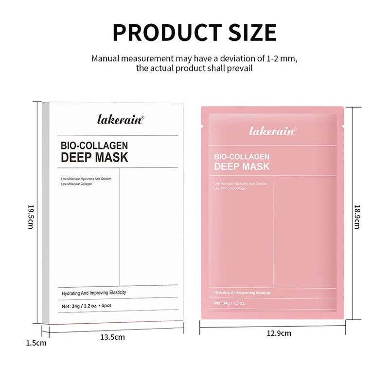 Bio-Collagen Real Deep Mask, Hydrating Overnight Hydrogel Mask, Pore Minimizing, Elasticity Improvement