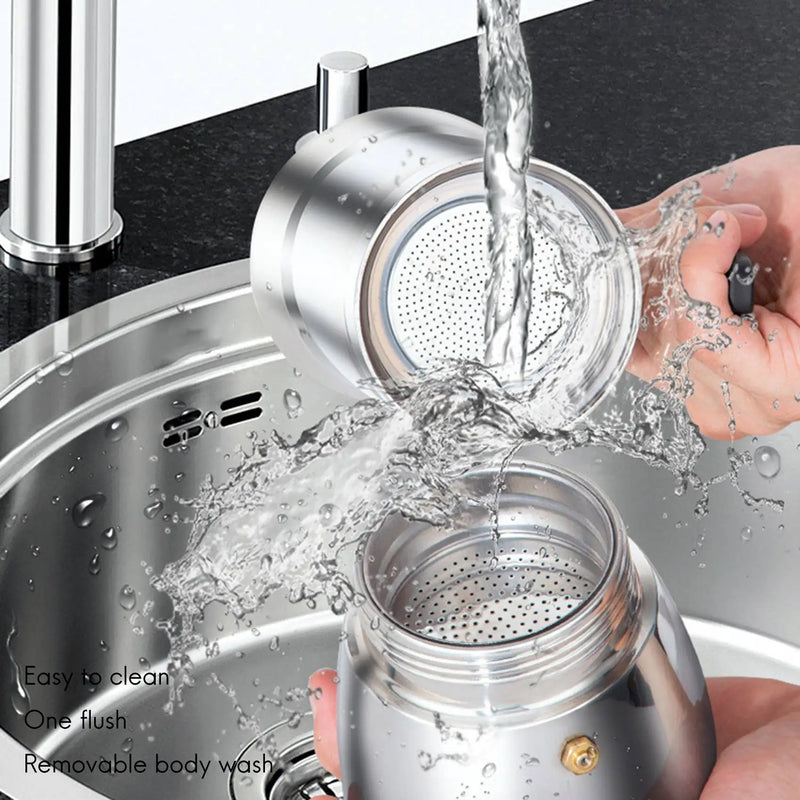 Moka Pot, 4 Cup Stovetop Espresso Maker -Cuban Coffee Percolator Machine Premium Moka Italian Espresso Coffee Maker-AT64