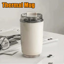 Tumbler Thermos Mug Milky White Coffee Mug Car Thermos Water Bottle Travel Stainless Steel Vacuum Bottle Drinking Jug