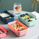 Microwaveable Lunch Box Divided Non-flavored Bento Box Japanese-style Student Adult Office Lunch Box with Meal