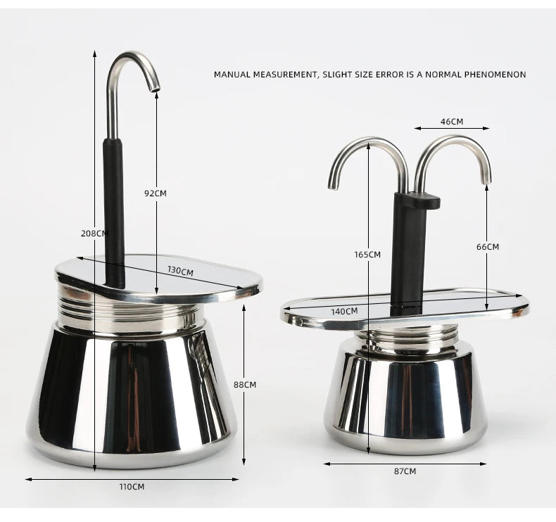 1 2 4Cups Espresso Coffee Maker Stainless Steel Mini Moka Pot With Unique Design