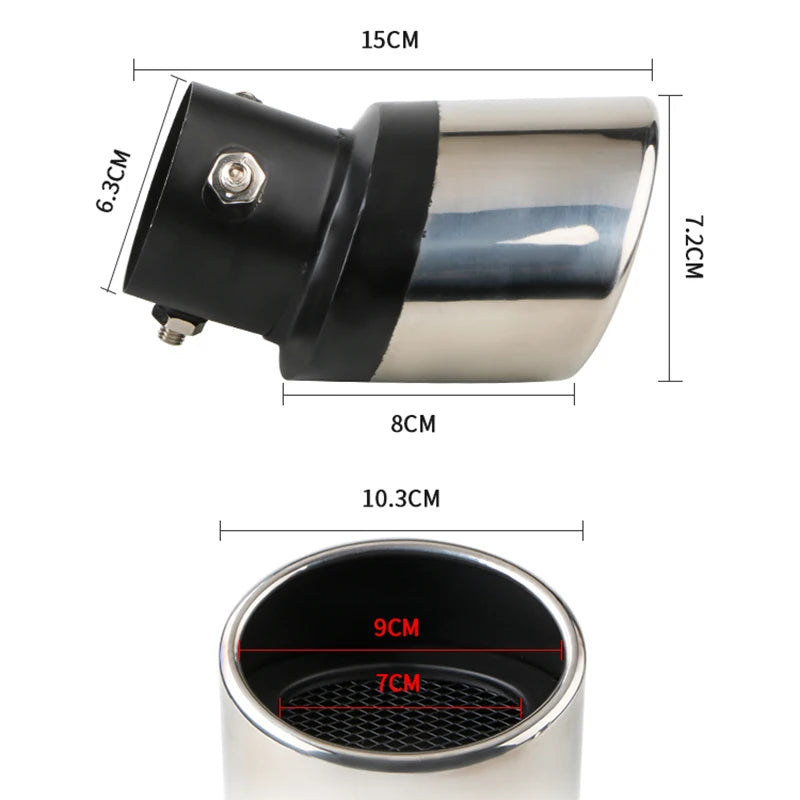 Shark belt net tail throat Stainless steel exhaust pipe Automobile exhaust pipe muffler Automobile accessories exhaust pipe