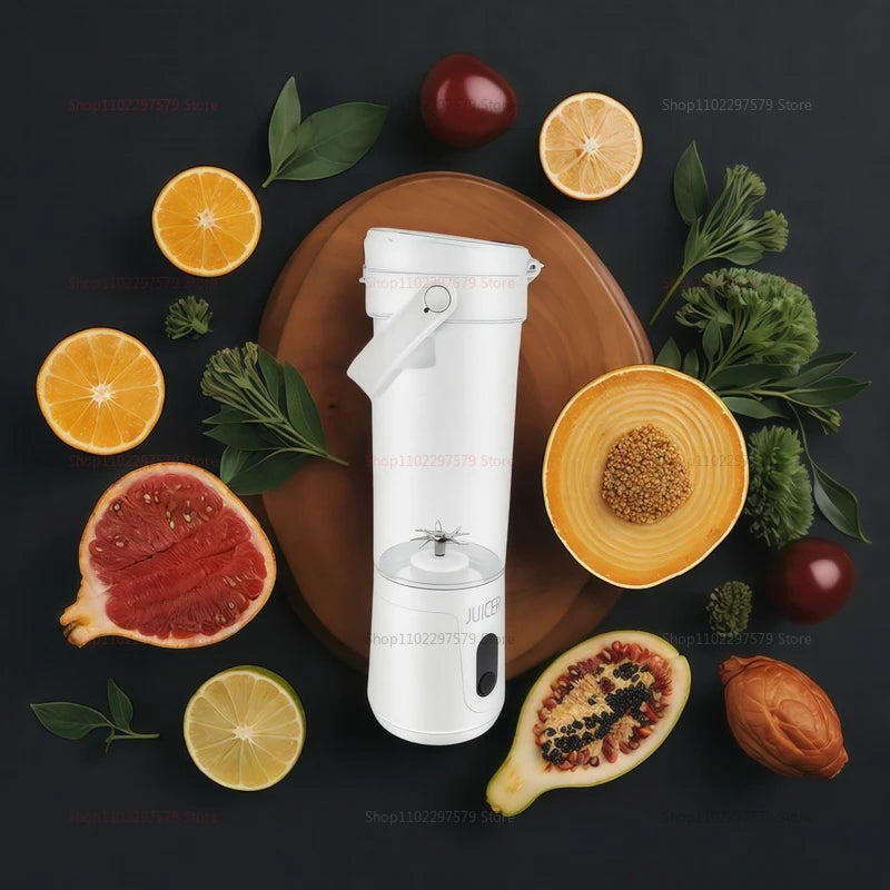 Portable Blender 600ML Household/outdoor  Electric Juicer Rechargeable USB Smoothie Maker Personal Fruit Mixer for Fresh Fruit