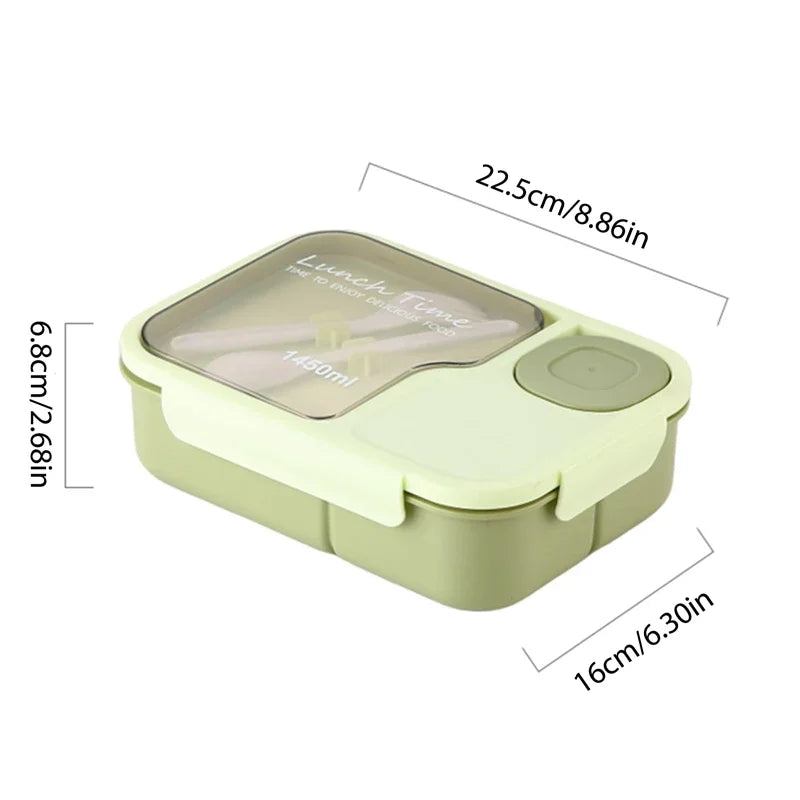 Bento Lunch Box For Kids Girls Cartoon Students Kawaii Cute Heated 3 Grid Sandwich Snack Food Box Special Canteen Food Storage