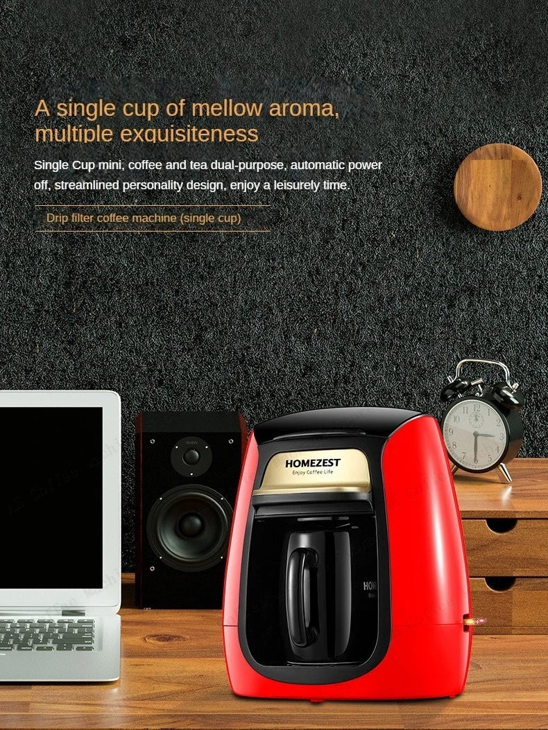 American single-cup coffee machine Portable home fully automatic drip coffee maker Small coffee machine for office use